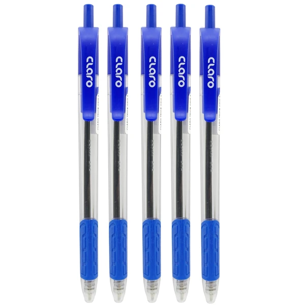 Combo 5 Cây Bút bi Claro TRION GRIP RT 0.7mm Mực Xanh