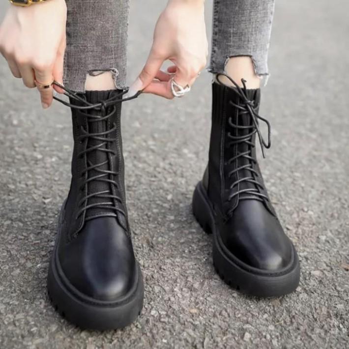 Boots Nữ, Giày Bốt Nữ Dr.Martens Boots Thu Đông Hottrend Phong Cách Màu Đen Minhtushoes Giày Dép Nữ Thời Trang