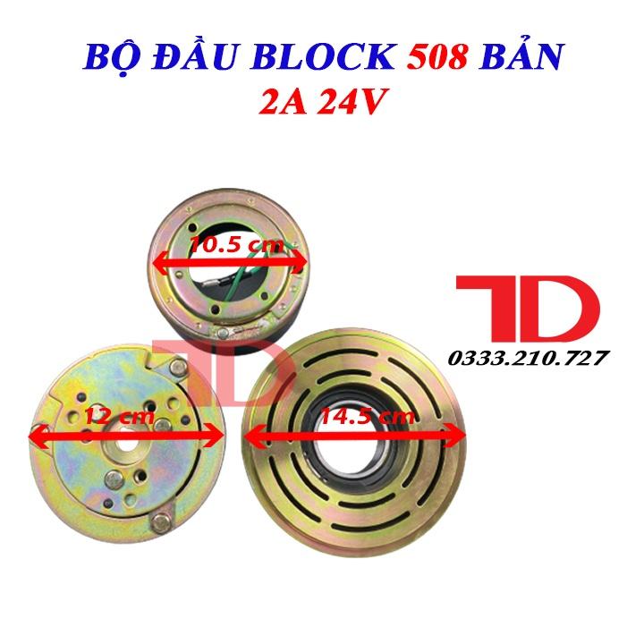 Block Lạnh Ô Tô 508 bản 2A 24V dây đồng và Bộ Đầu Block 508 bản 2A 24V