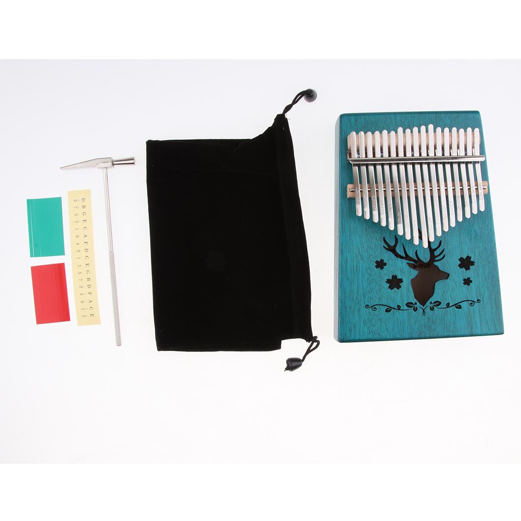 Phép Lạ Chiếu Kalimba Ngón Tay Ngón Tay Cái Đàn Piano Mbira 17 Phím, Châu Phi Cụ Hươu Xanh Thiết Kế
