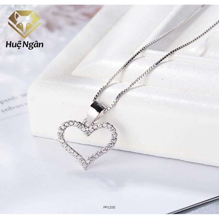 Dây chuyền bạc 925 Huệ Ngân - Tim xinh đính đá PP1200