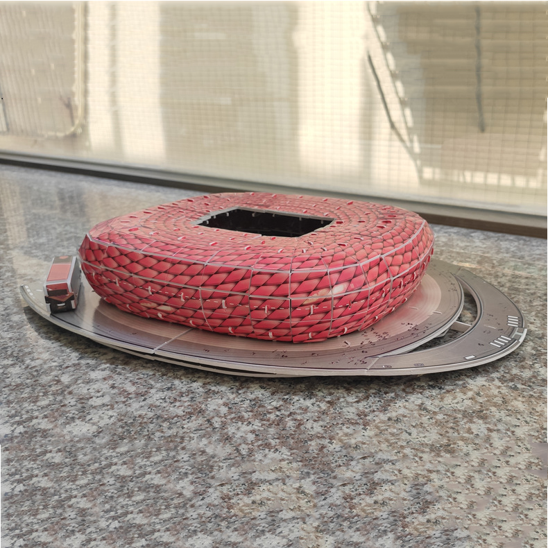 Đồ chơi lắp ráp Giấy 3D Mô hình Sân Vận Động Allianz Arena Bayern Munich Kèm đèn LED