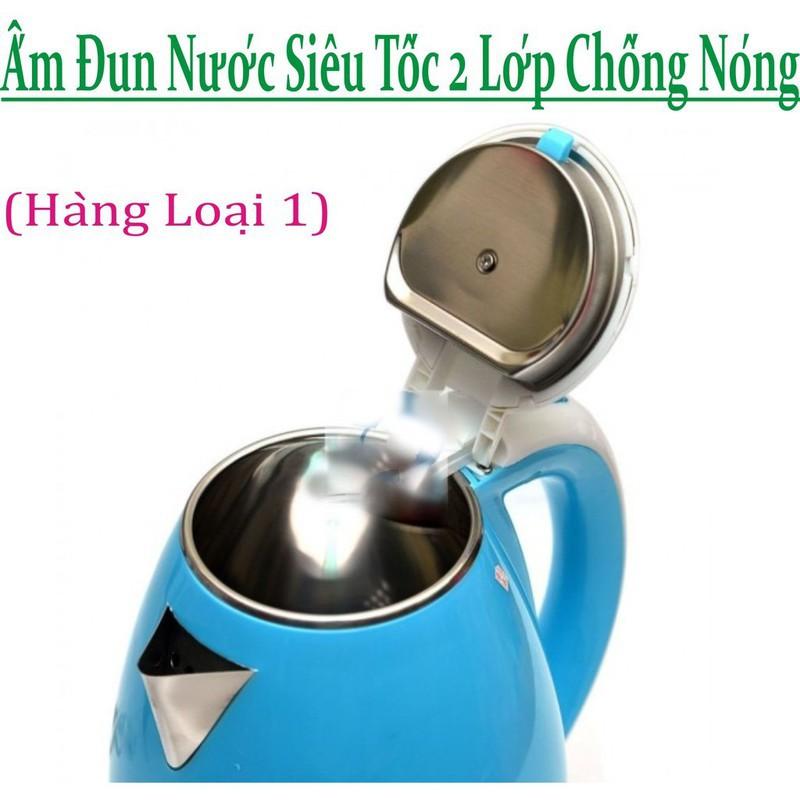 Ấm Đun Nước Siêu Tốc 2 Lớp Chống Nóng 1.8L Cao Cấp