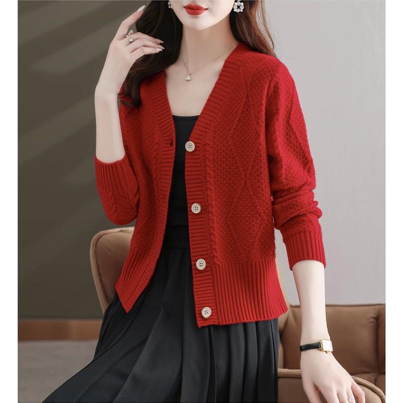 Áo khoác len cardigan nữ chất len dệt kim mềm mịn co giãn trẻ trung mùa thu đông mã VAA0463