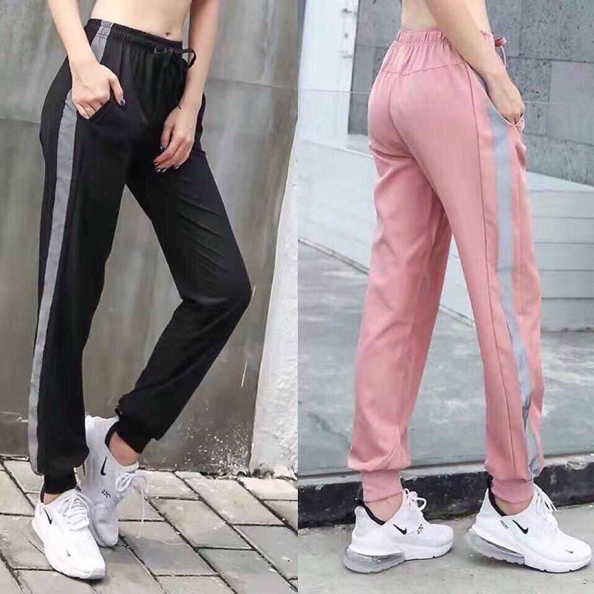 QUẦN JOGGER NỮ VẢI DÙ CAO CẤP NHIỀU MÀU ĐA NĂNG - Hồng