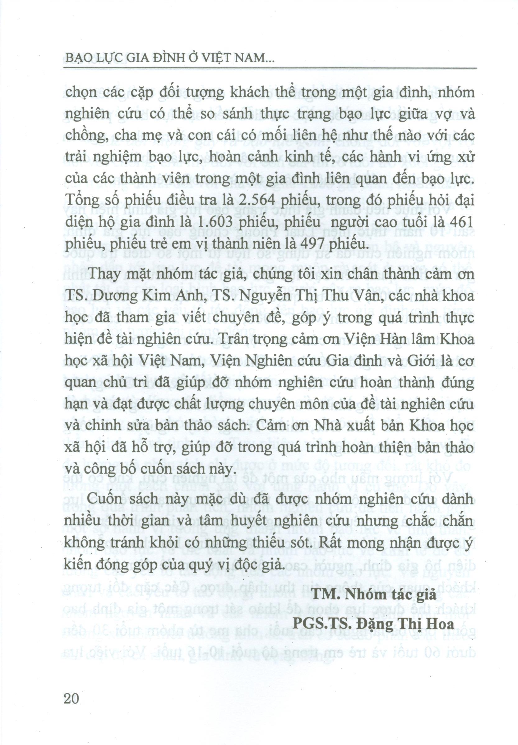 Bạo Lực Gia Đình Ở Việt Nam - Thực Trạng Và Các Yếu Tố Tác Động (Sách chuyên khảo)