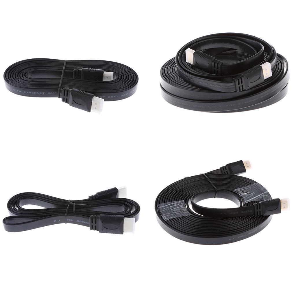 Male to Male Plug Flat Cable Cord for Audio Vedio HDTV TV 1080P