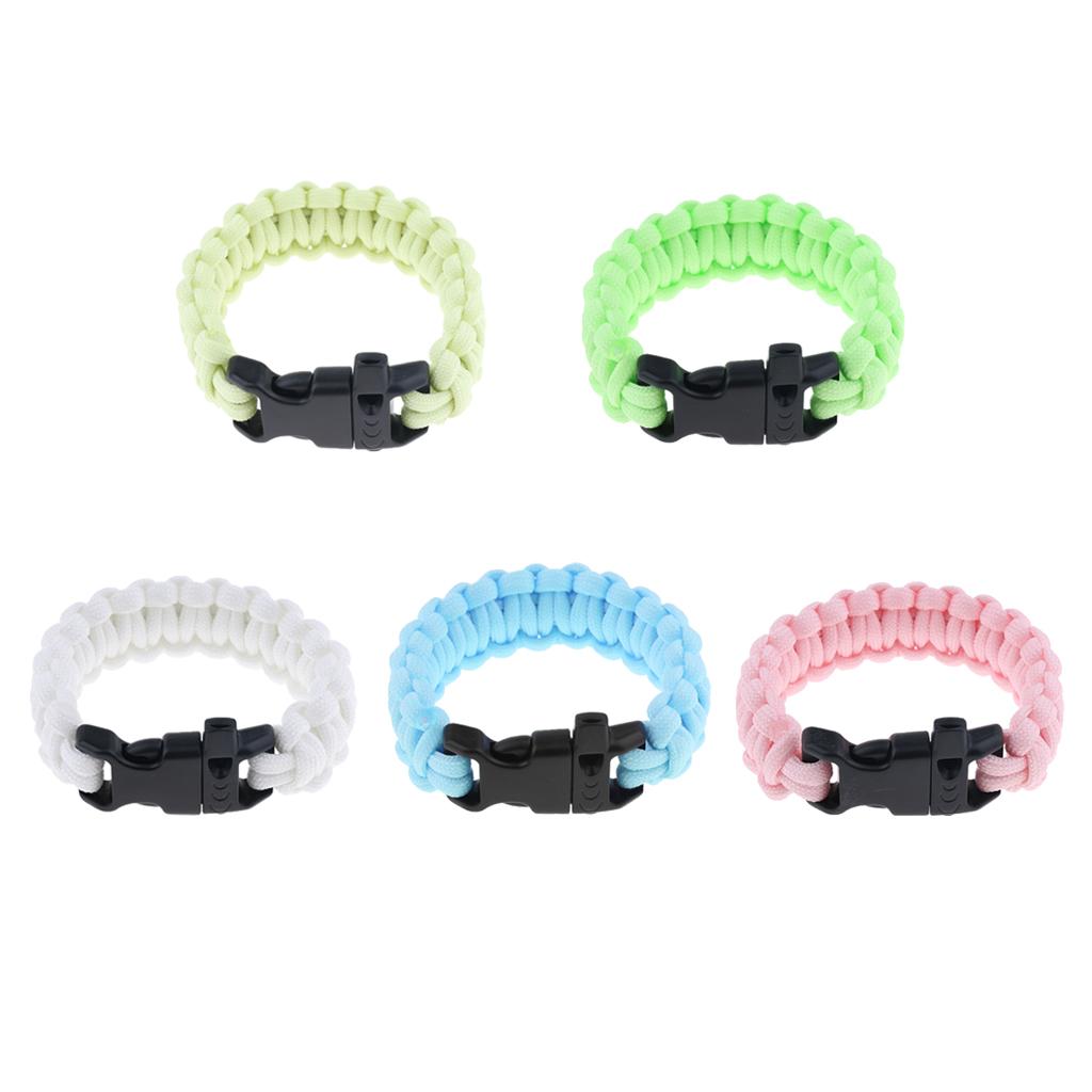 Outdoor Camping Hiking Survival Rope Paracord Bracelet with Buckle yellow