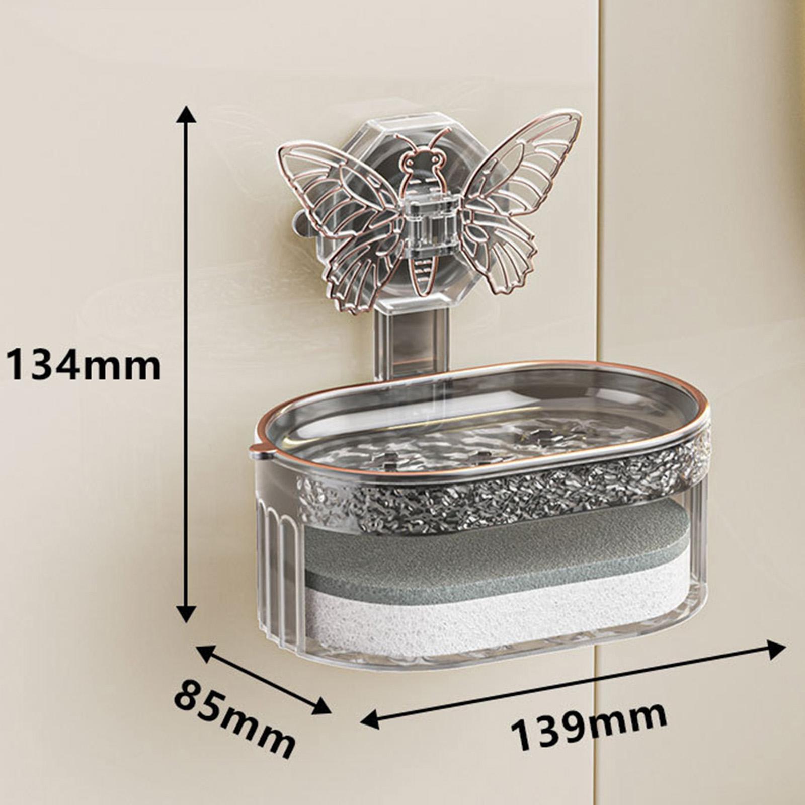 Suction Cup Soap Dishes for Bathroom Wall Mounted, Soap Holder Suction Sponge Holder for Shower, Kitchen