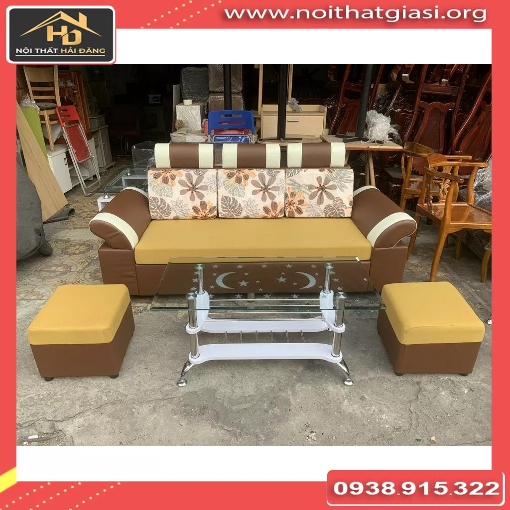 Bộ sofa bọc da phòng khách sang trọng