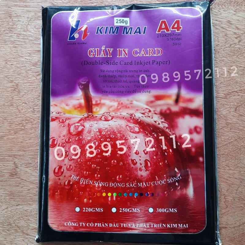 Giấy in phun 2 mặt kim mai,định lượng 250gsm.giấy in card