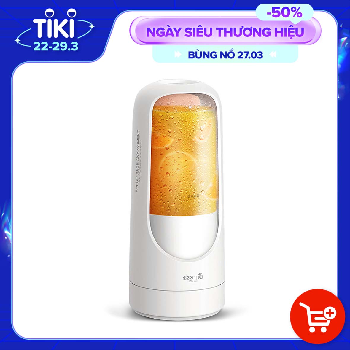 Máy Xay Sinh Tố Cầm Tay Deerma NU30 Dung Tích 300mL Sử Dụng Pin Sạc Cổng USB - Hàng Nhập Khẩu