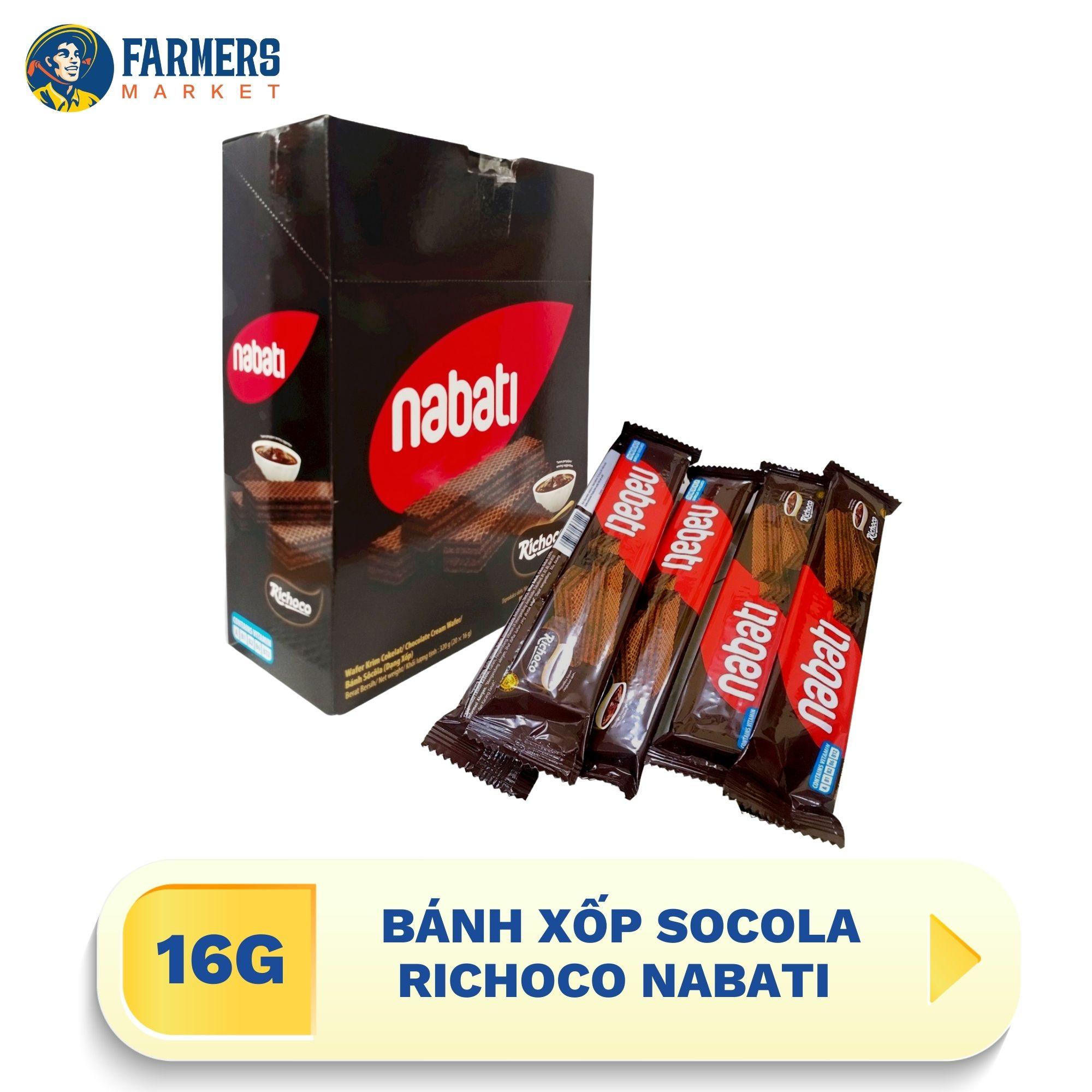 [Giao hàng toàn quốc] Bánh xốp socola Richoco Nabati (16G x 20 Gói)