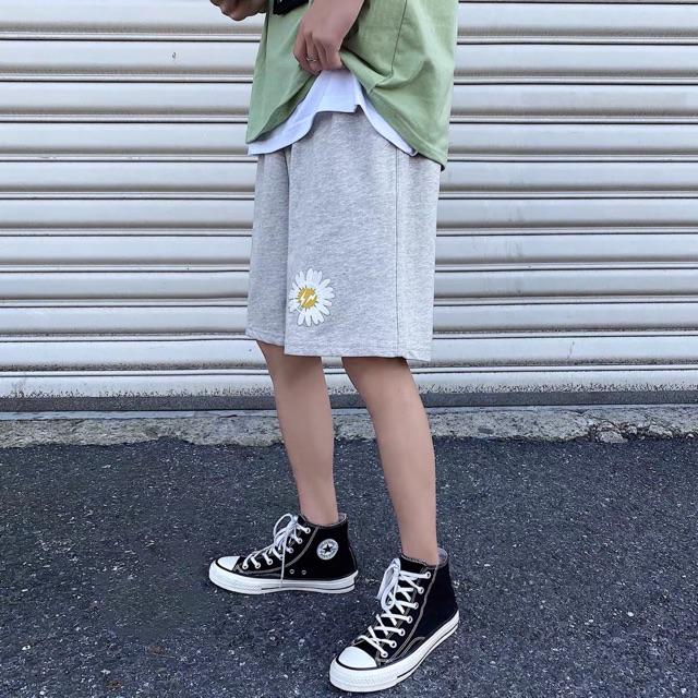 Quần short unisex G-ALPHA hoa cúc, quần lửng nam nữ ulzzang G-D002
