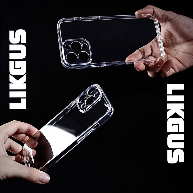 Ốp lưng chống sốc bảo vệ màng camera cho iPhone 15, 15 Plus, 15 Pro, 15 Pro Max hiệu Likgus Camshield - Thiết kế trong suốt, chống ố vàng - Hàng nhập khẩu