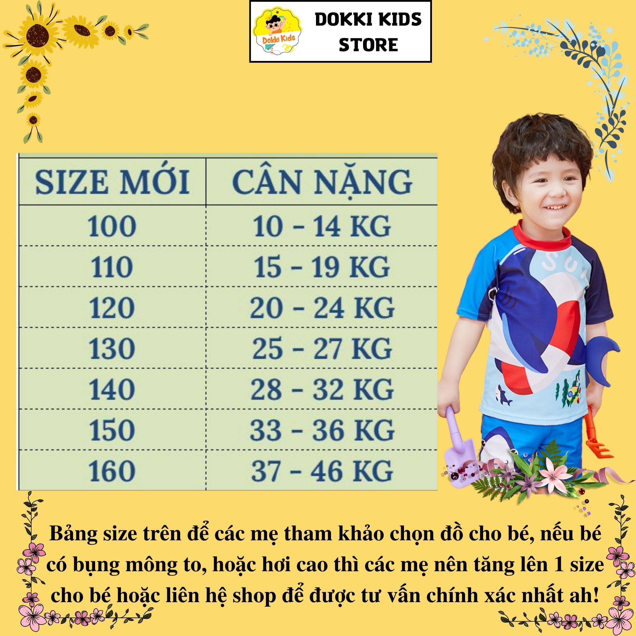 Bộ đồ bơi trẻ em dokki kids dành cho bé trai từ 3 tuổi trở lên