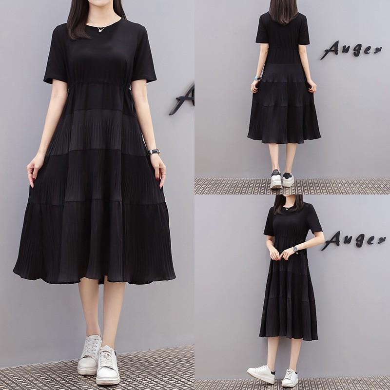 Váy bầu thời trang thiết kế xuông M117 chất Cotton 100% và Đũi voan freesize từ 45 đến 70kg