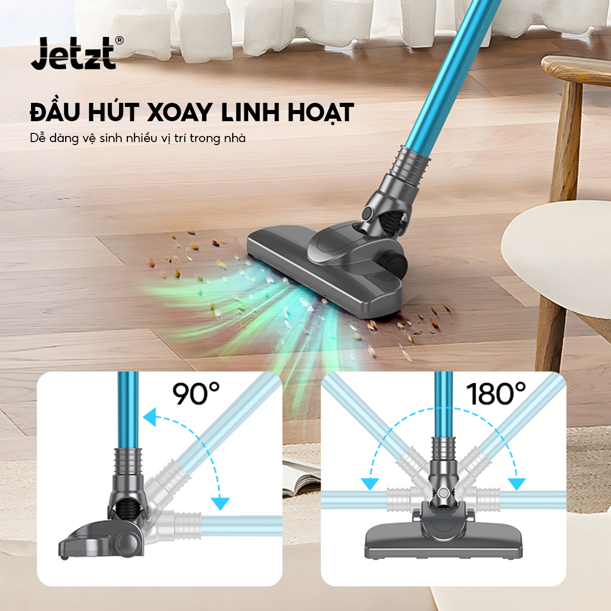 Máy hút bụi cầm tay không dây JETZT XS22, hàng chính hãng