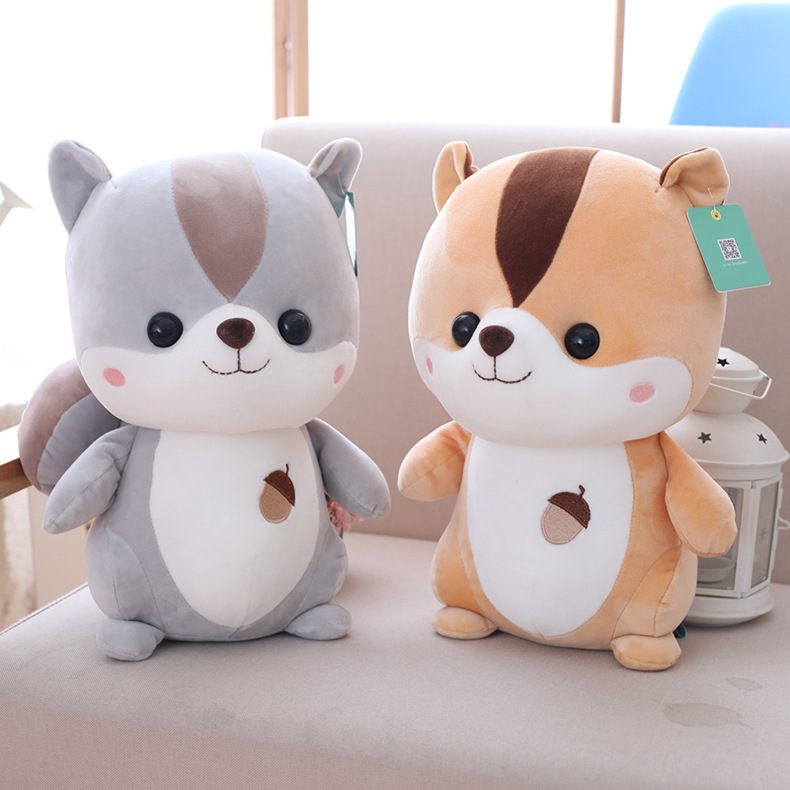 Gấu bông con sóc dễ thương, sóc con đáng yêu siêu cute (25cm---&gt;38cm) vải miniso 4 chiều mềm mại cao cấp, an toàn cho trẻ nhỏ