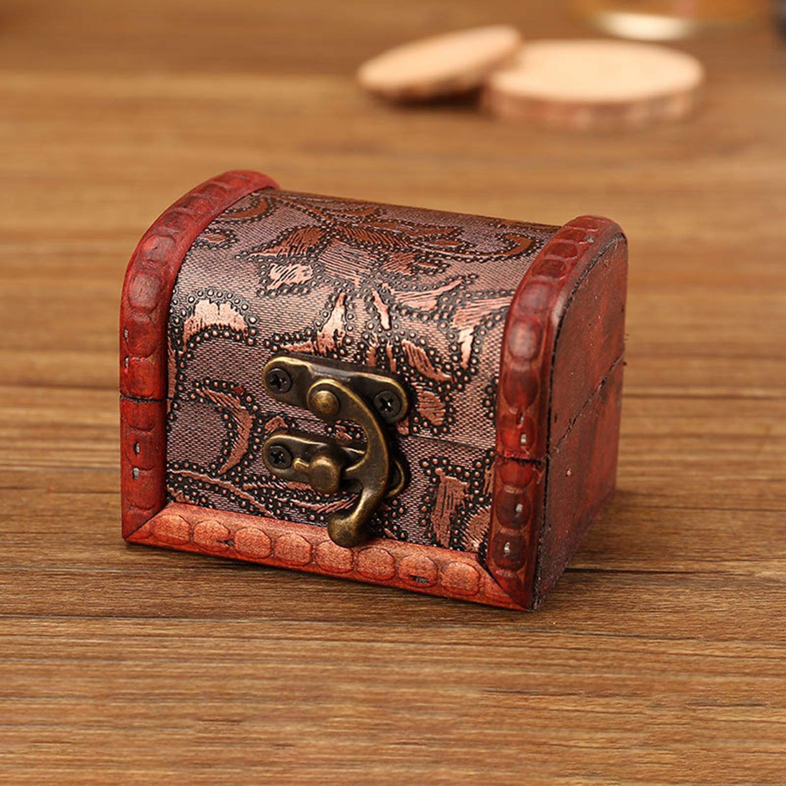 Decorative Storage Box, Antique Jewelry Box, Home Decor Vintage Style Treasure Chest, Vintage Style Wooden Storage Box, for Hairpins Jewelry