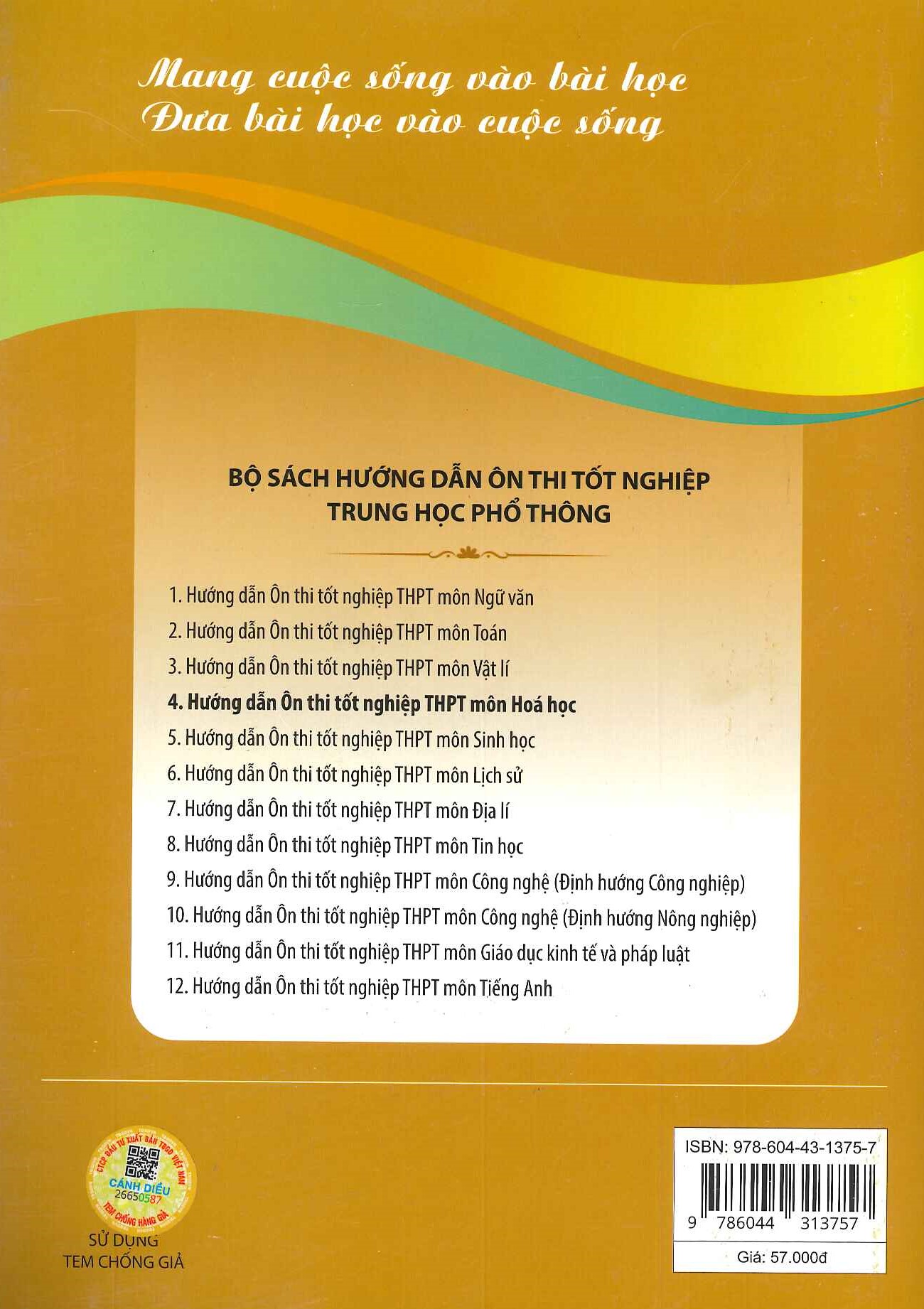 Hướng Dẫn Ôn Thi Tốt Nghiệp THPT Môn HÓA HỌC (Năm 2024 - 2025) - Trần Văn Nam (Chủ biên), Nguyễn Thanh Bình, Lê Minh Cầm, Nguyễn Thị Thu Hà, Phạm Văn Hoan, Ngô Thị Nguyên Minh, Dương Bá Vũ