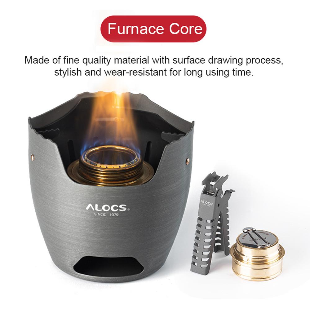 ALOCS Aluminum Alloy Camping Alcohol Stoves Charcoal Wood Burners Portable Picnic BBQ Furnace Windproof Warm Heaters Outdoor Cooking Equipment