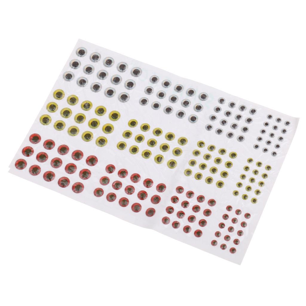 Lot 183pcs 2D Holographic Outdoor Fishing Lure Eyes, Fly Tying, Jigs, Crafts