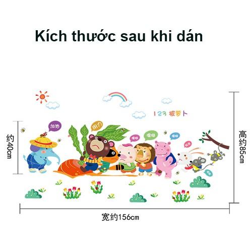 Decal dán tường loài vật thu hoạch củ cải cho bé SK9037