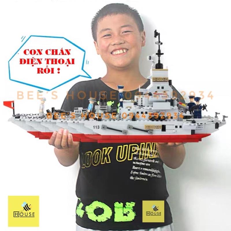 Bộ đồ chơi lắp ráp xếp hình Tàu Chiến Hạm, thuyền, Cảnh sát swat phát triển tư duy