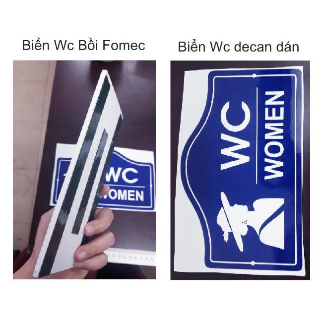 Biển báo WC, decan dán fomec 3mm WC Nam Nữ KT 20 x 10 cm, nhận gia công số lượng lớn