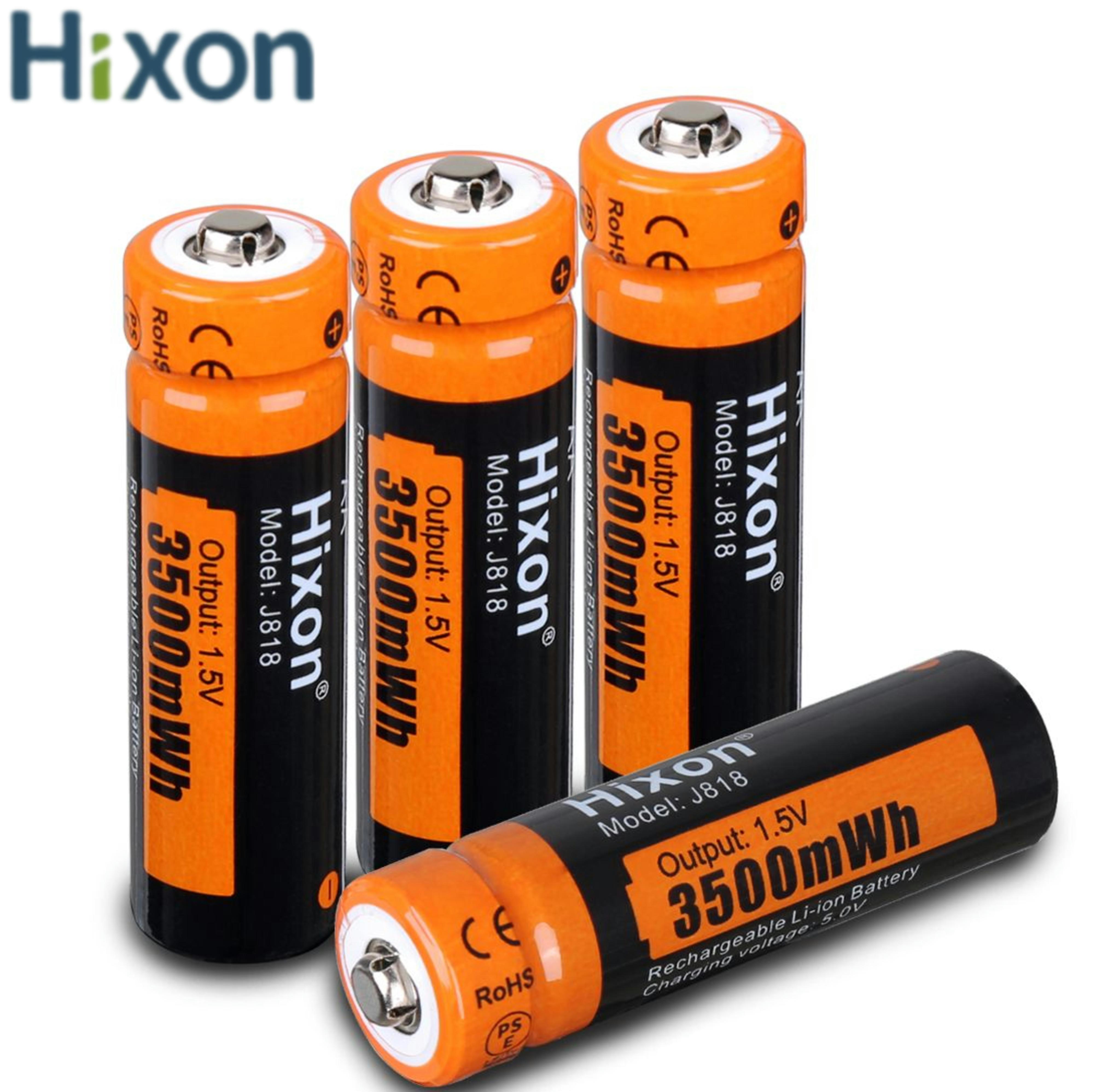 4 pin 3500mWh 1.5V AA Lithium có thể sạc lại, Đầu ra hiệu suất cao không đổi trong 1200 chu kỳ. Đối với Chuột、Microphone Điện áp định mức: 1.5V