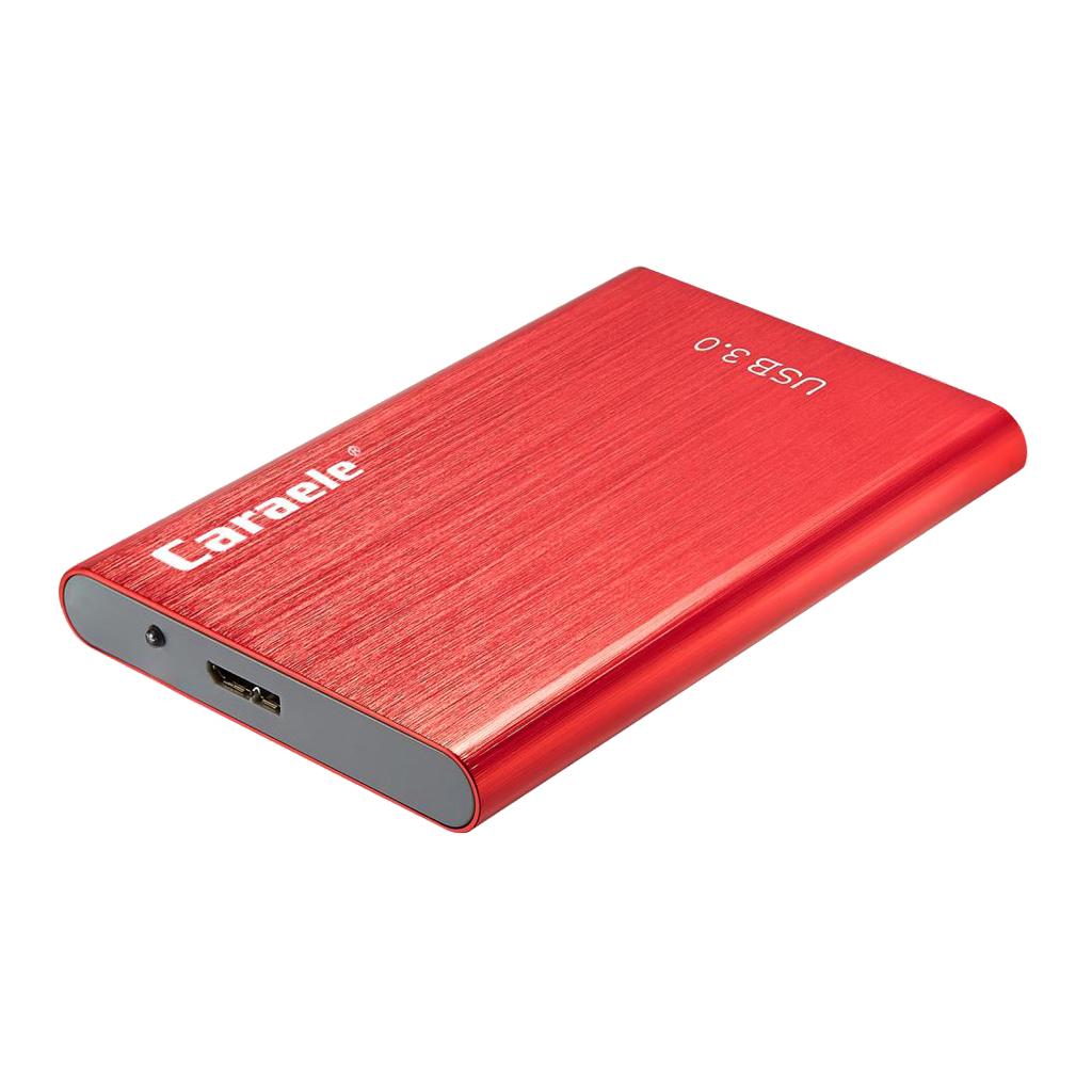 2.5 inch SATA External Hard Drive Case + USB3.0 Cable, Shockproof USB 3.0 HDD Disk Data Storage for PC, Laptop Red
