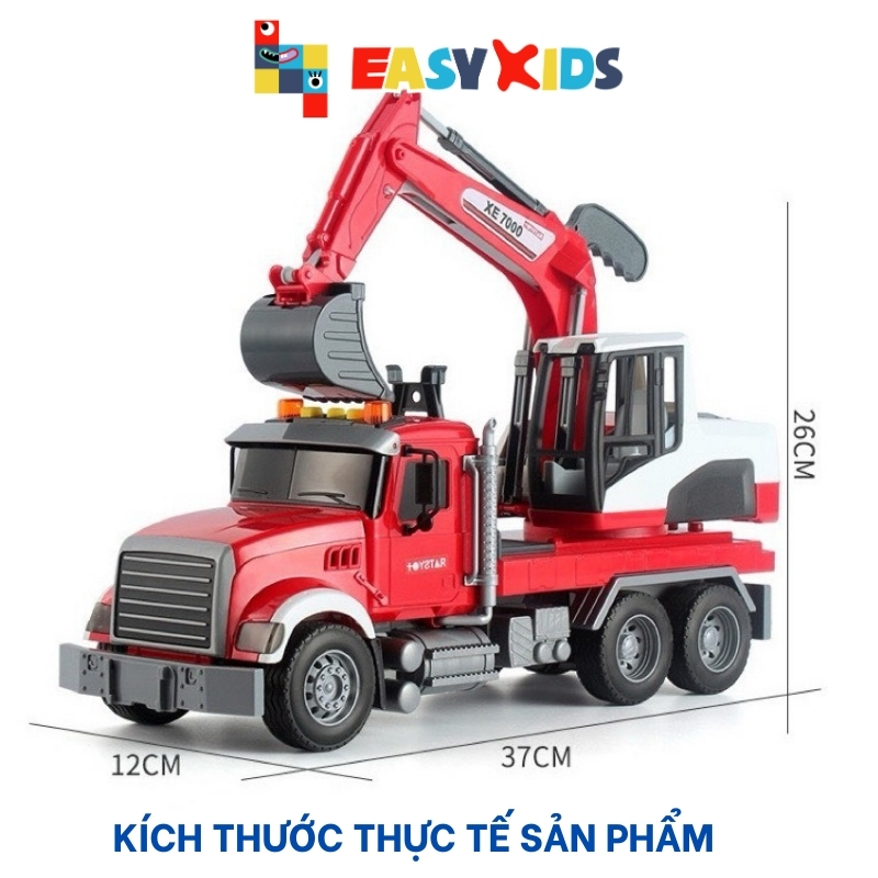 Máy Xúc Đồ Chơi Cỡ Lớn, Xe Công Trình Ô Tô Máy Xúc Cho Bé Có Đèn Nhạc
