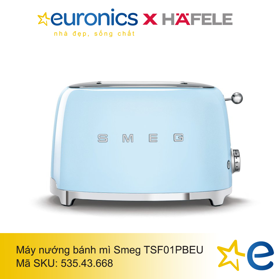 MÁY NƯỚNG BÁNH MÌ SMEG MÀU XANH TSF01PBEU/535.43.668 - HÀNG CHÍNH HÃNG