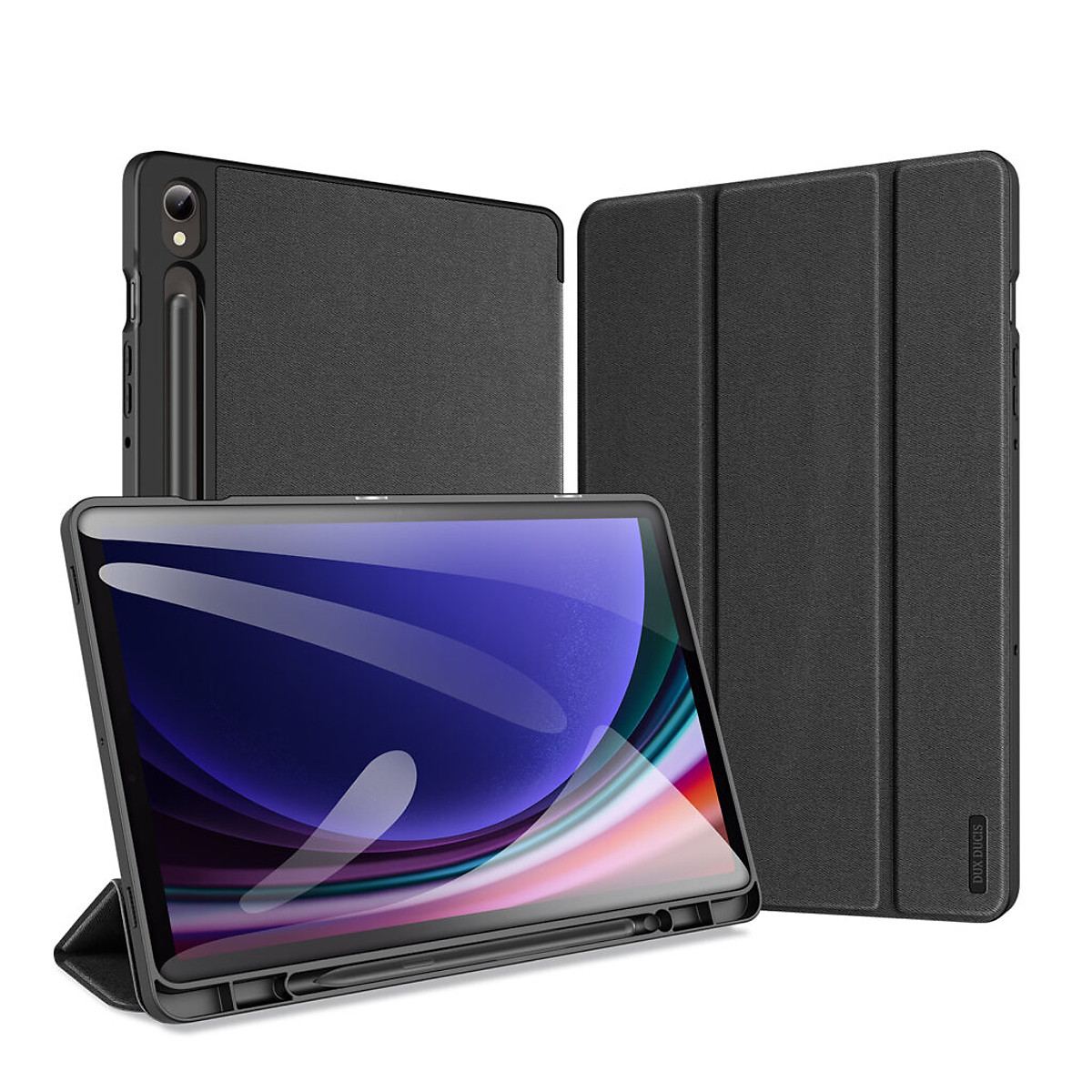 Bao da dành cho SamSung Galaxy Tab S9 FE chính hãng Dux Ducis Domo chống sốc, có khay đựng bút - Hàng chính hãng