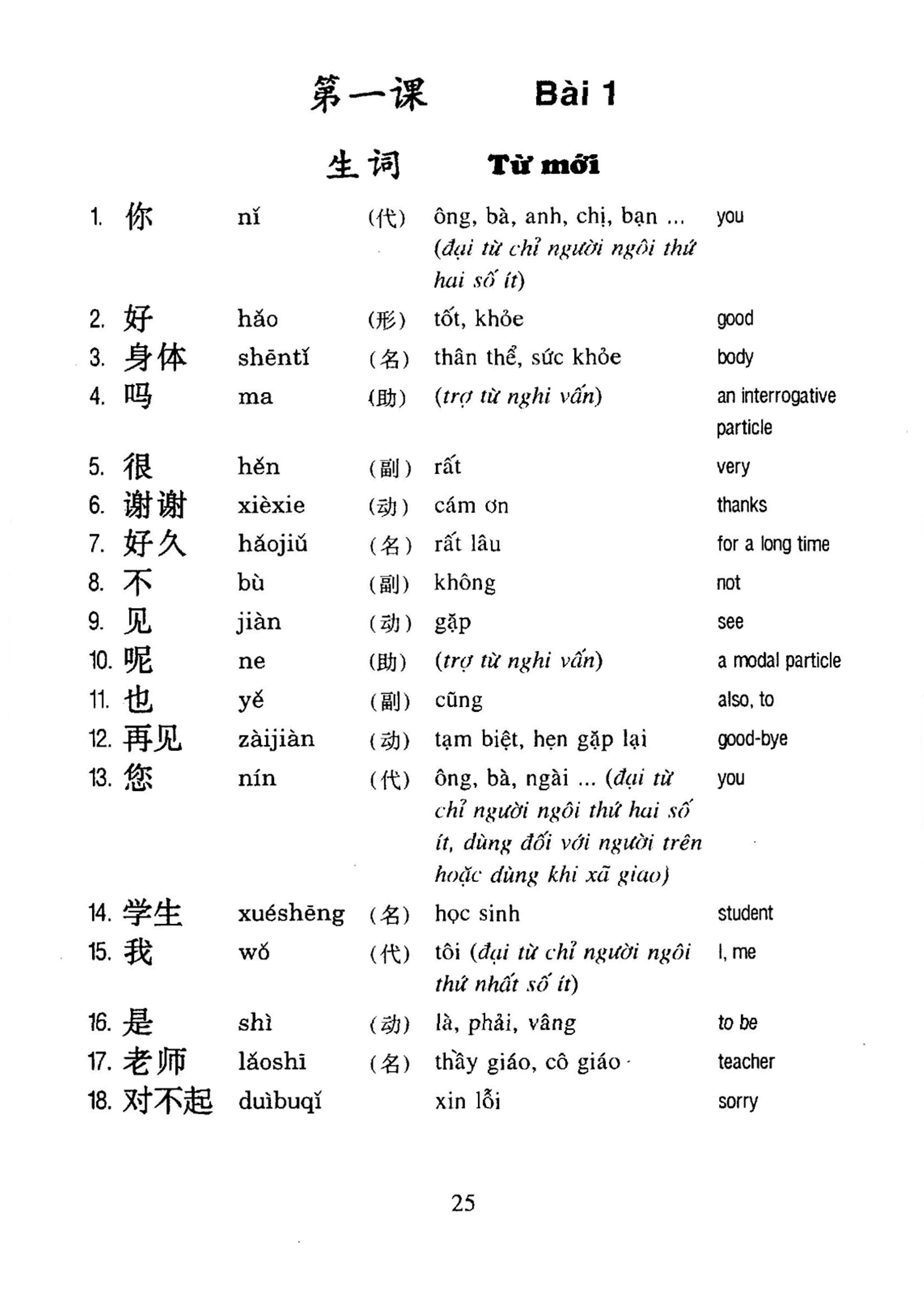 Tân Giáo Trình Hán Ngữ - Tập 1