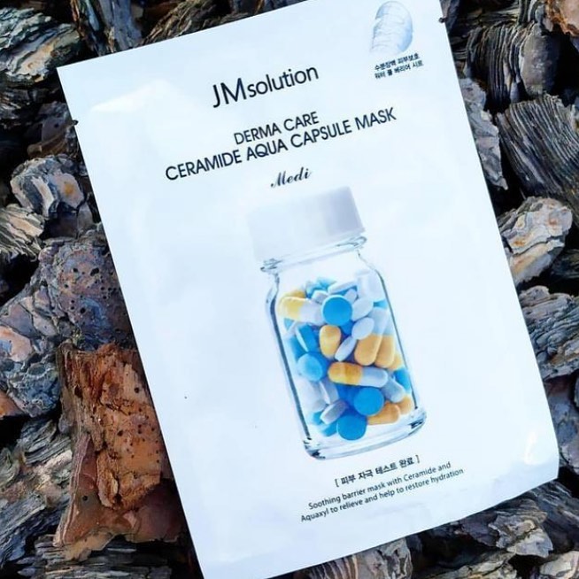 [ 10 miếng ] Mặt nạ phục hồi da hư tổn JMsolution Derma Care Ceramide Aqua Capsule Mask 30ml