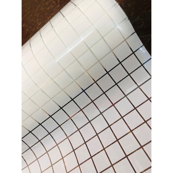 Decal dán kính có sẵn keo họa tiết vuông trắng DK25