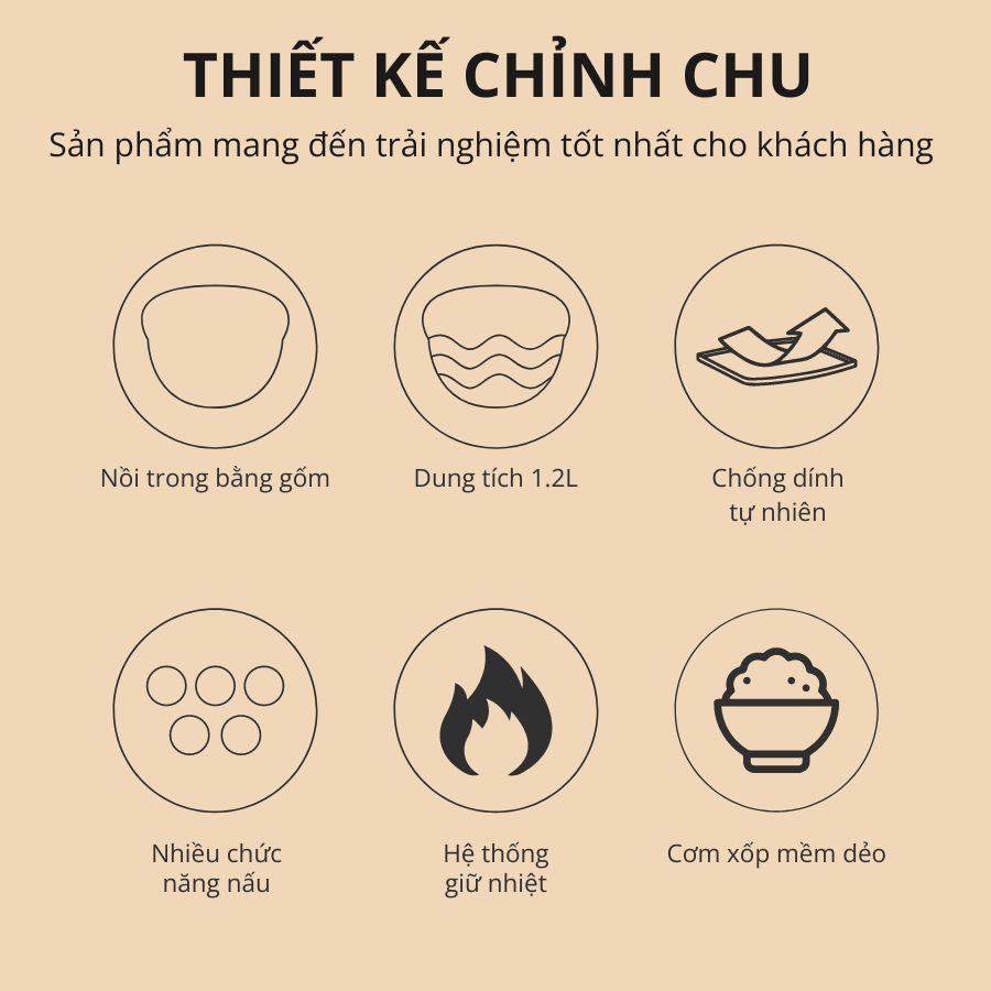 Nồi cơm điện lòng sứ dưỡng sinh 1.2L Mishio MK381 - Hàng chính hãng