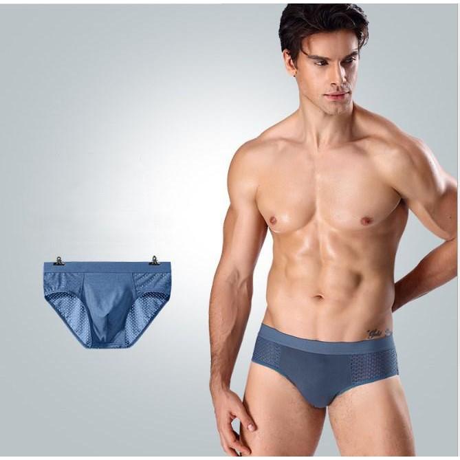 Hộp 4 quần lót tam giác, sịp chéo thông hơi cao cấp dành cho nam thun cotton co dãn bốn chiều