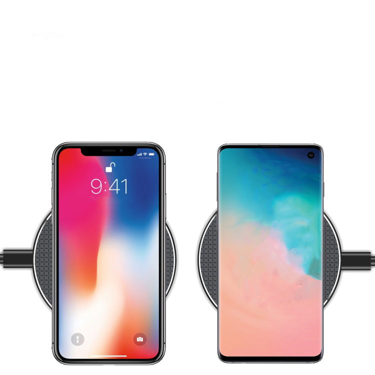 Bộ sạc không dây QI sạc nhanh phù hợp cho tất cả điện thoại có hỗ trợ sạc không dây, thiết kế hình tròn siêu mỏng