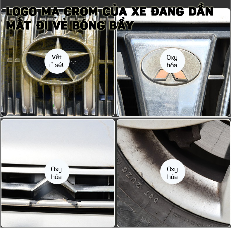 Dung Dịch Tẩy Ố Phục Hồi Và Làm Bóng Mạ Crom Chrome Inox Logo Ô Tô SHIMA - Hàng Nhập Khẩu