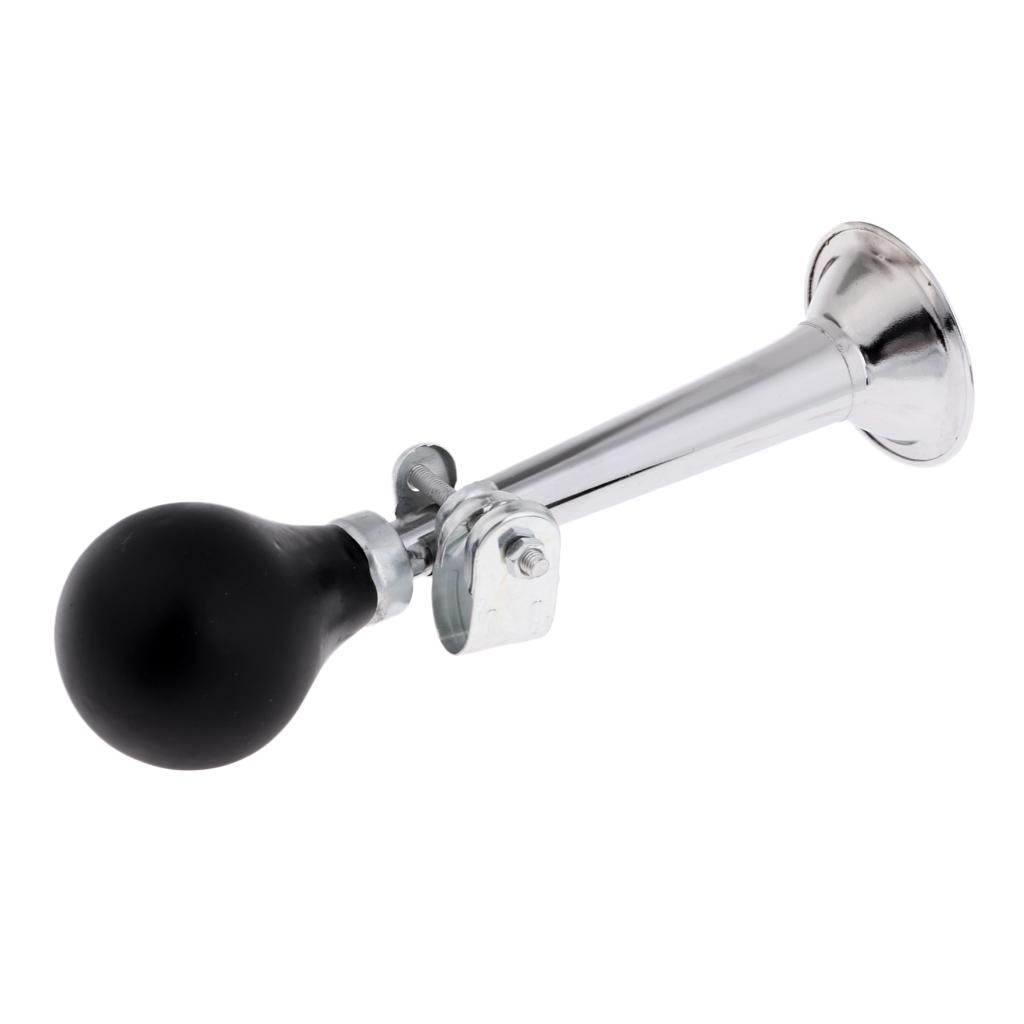 Bike Cycling Air Horn Hooter Bell Straight Horn Squeeze Rubber Bulb Silver
