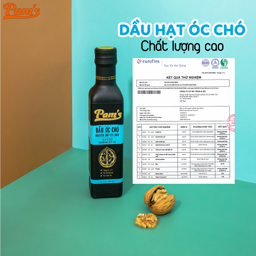 Dầu Óc Chó Nguyên Chất Ép Lạnh PAMS 250ml 