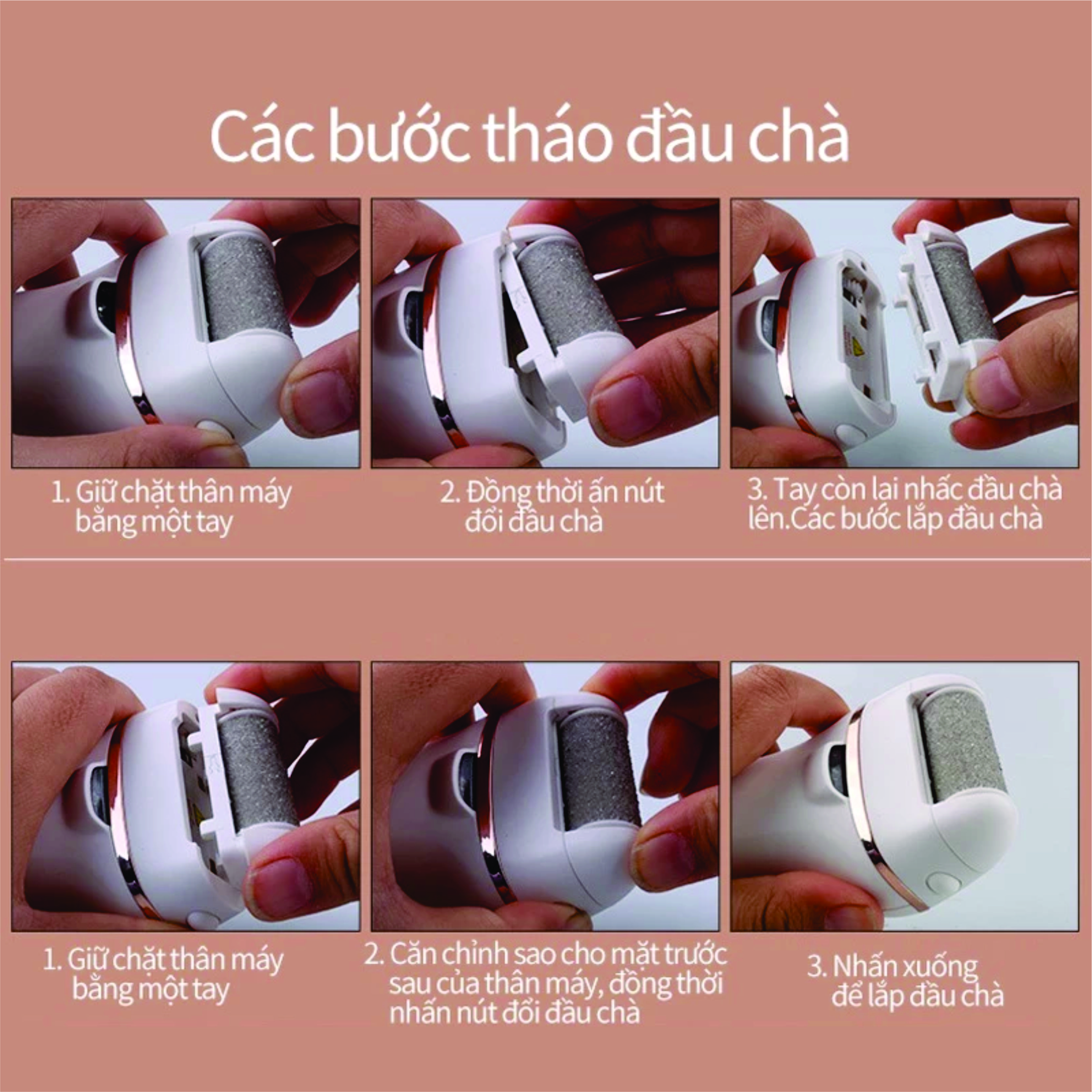 Máy Chà Gót Chân Tẩy Tế Bào Chết Pin Tích Điện 2 Đầu Mài Dụng Cụ Chà Gót Chân Chuyên Dụng Chết An Toàn