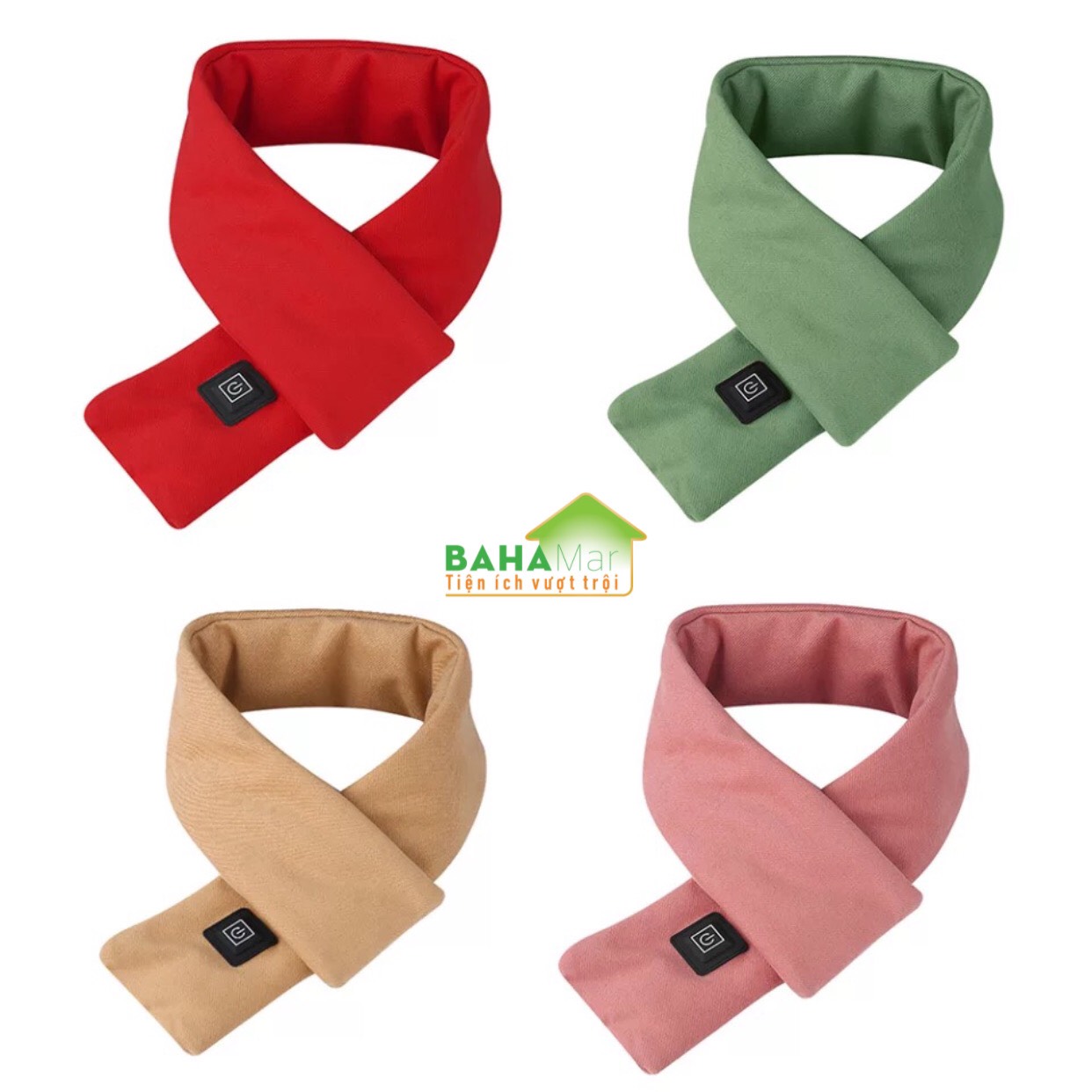 KHĂN QUÀNG CỔ THÔNG MINH LÀM NÓNG BẰNG NHIỆT "BAHAMAR" làm nóng giữ ấm cổ, cơ thể để giảm mệt mỏi. Có 3 chế độ làm nóng, kiểm soát nhiệt độ thông minh
