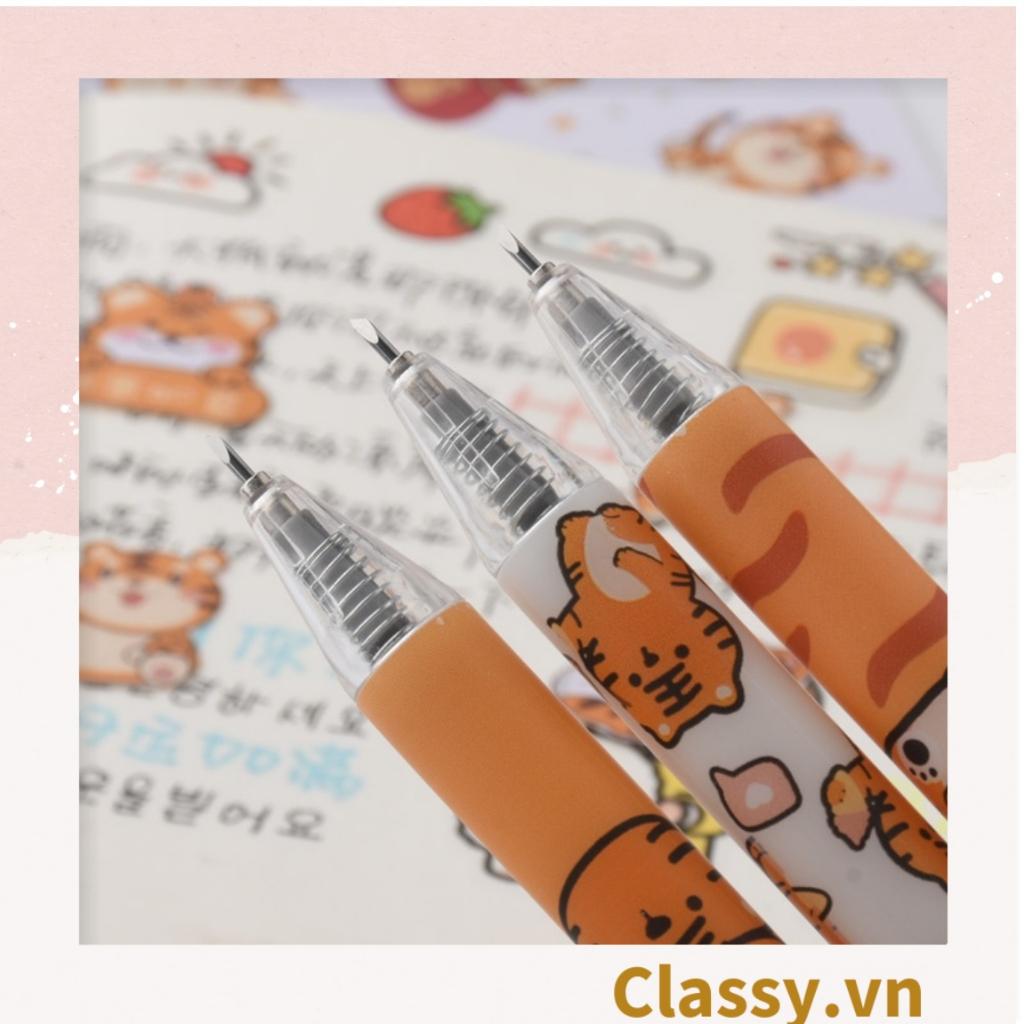 Bút gel Classy bấm 0.5mm họa tiết con hổ tết, tùy chọn cho sinh viên/nhân viên văn phòng PK1147
