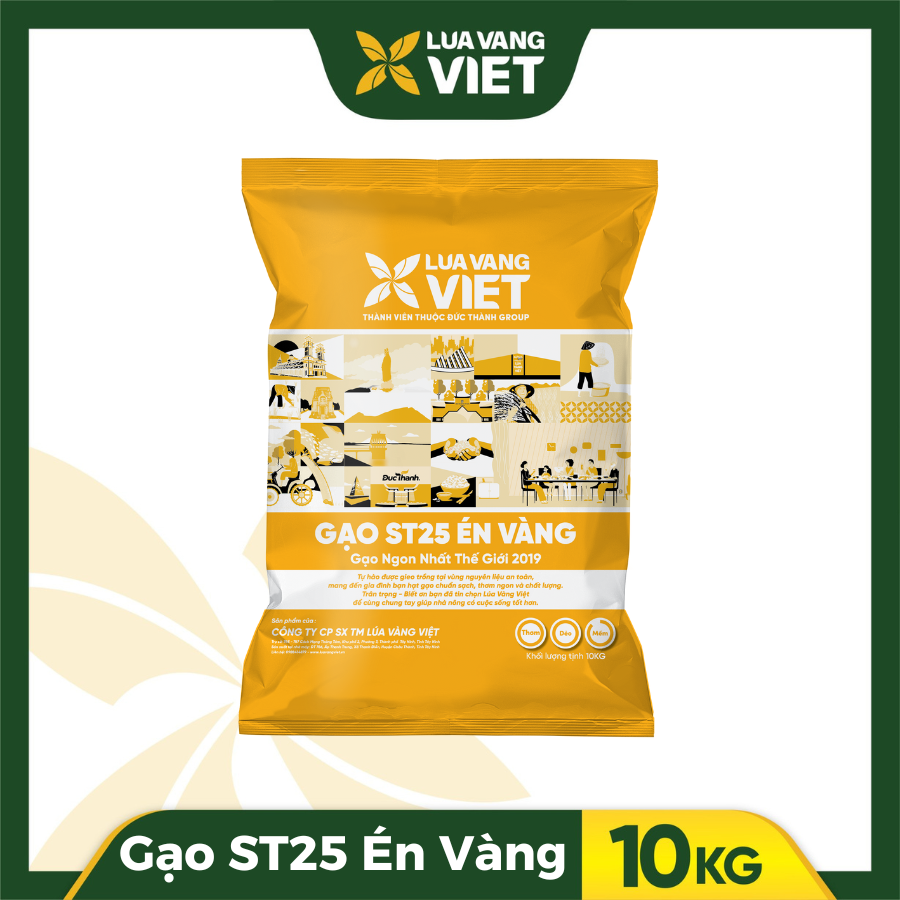 Hình ảnh Gạo Lúa Vàng Việt ST25 Én Vàng túi 10kg