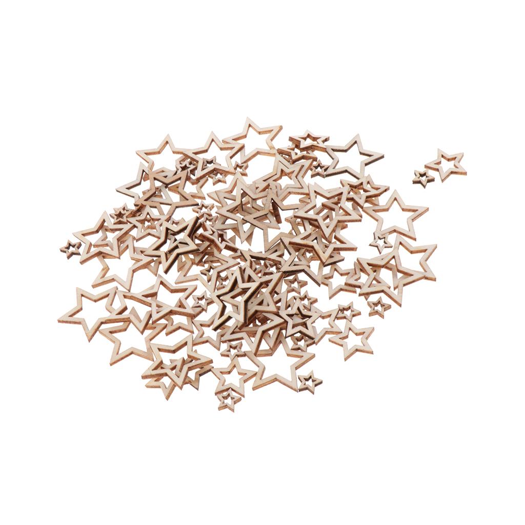 100 Miếng Gỗ Tự Nhiên Chưa Hoàn Thành Cutout Lát Cho DIY Thủ Công Trang Trí