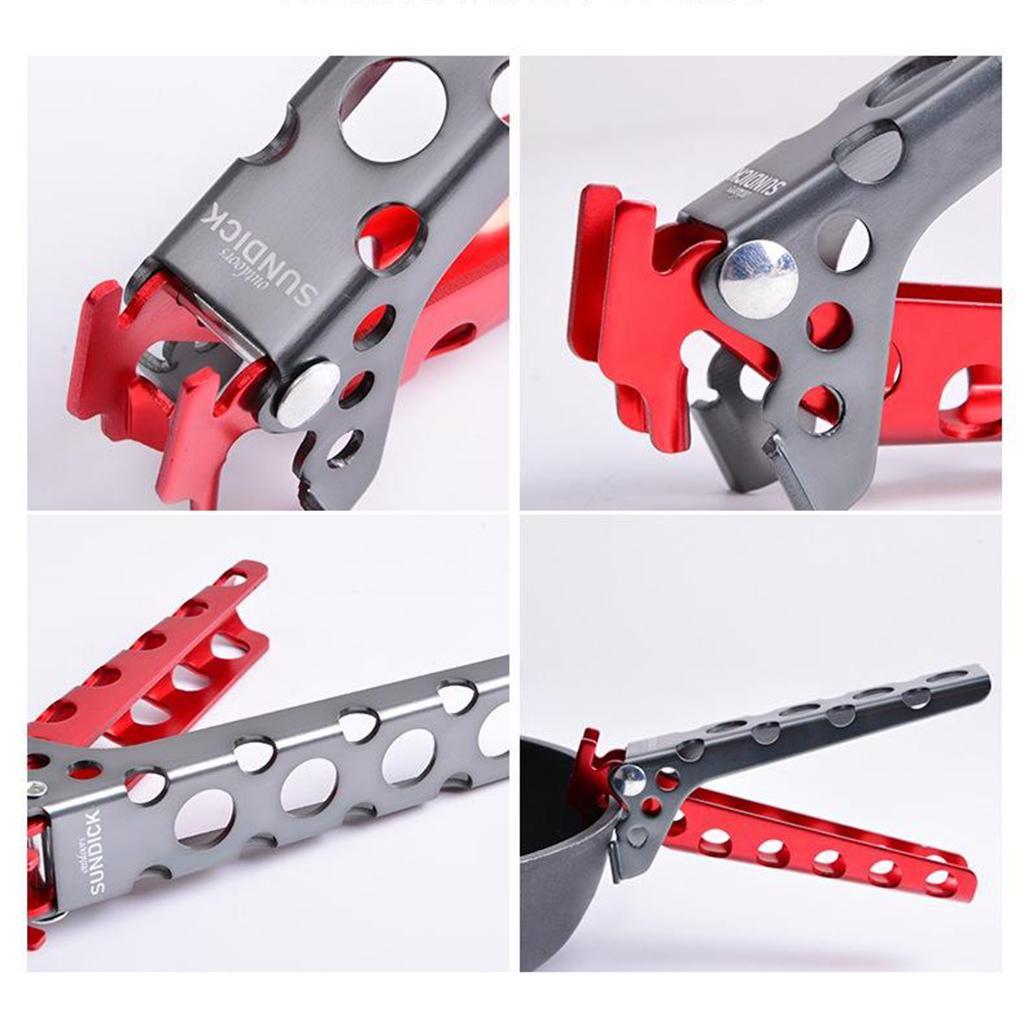 Camping Pot Pan Gripper Aluminum Pot Clamp  Lifter Gray